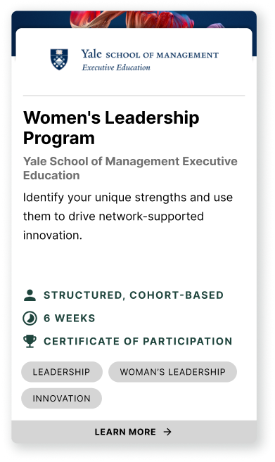 Yale SOM Executive Education Women in Leadership Program